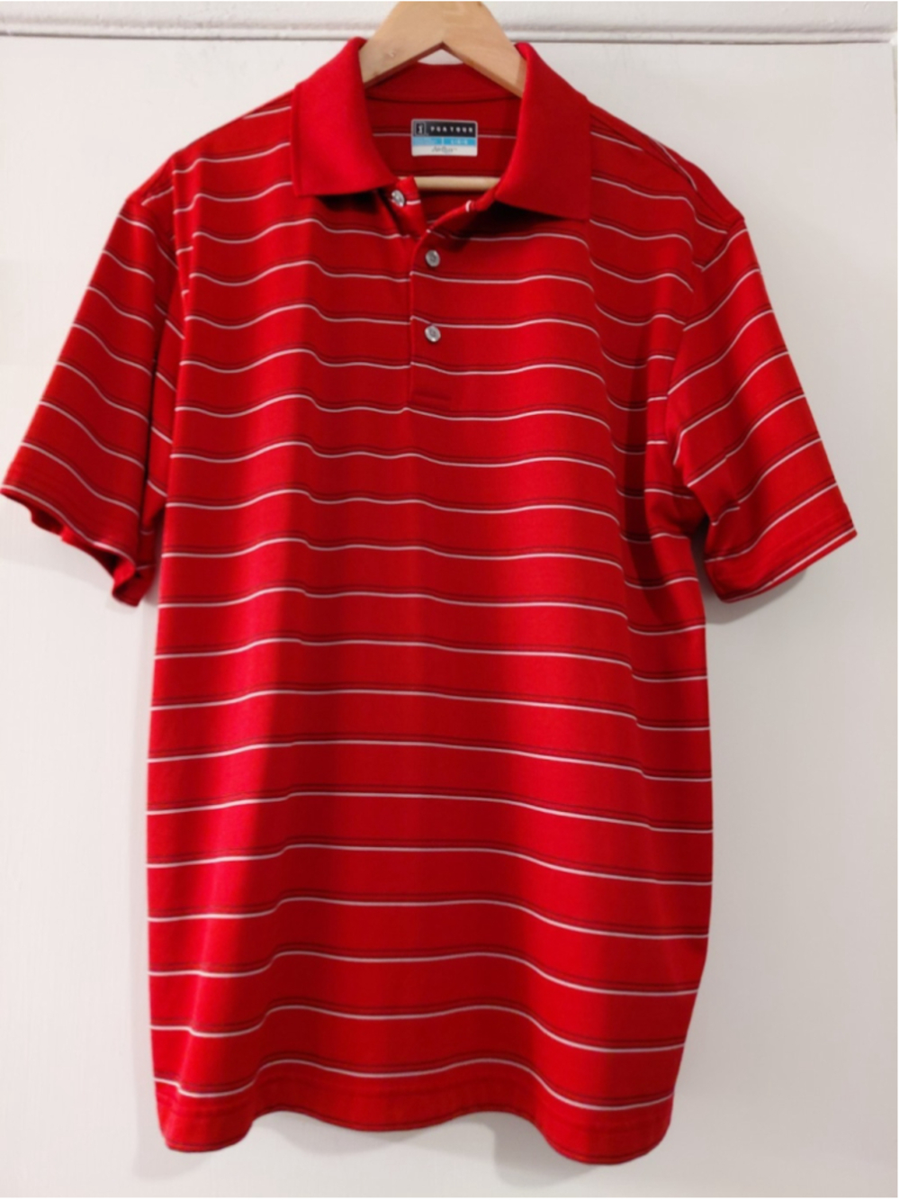 Airflux PGA TOUR Golf Polo Shirt Men's Large Red Moisture Wick Lightweight Nice